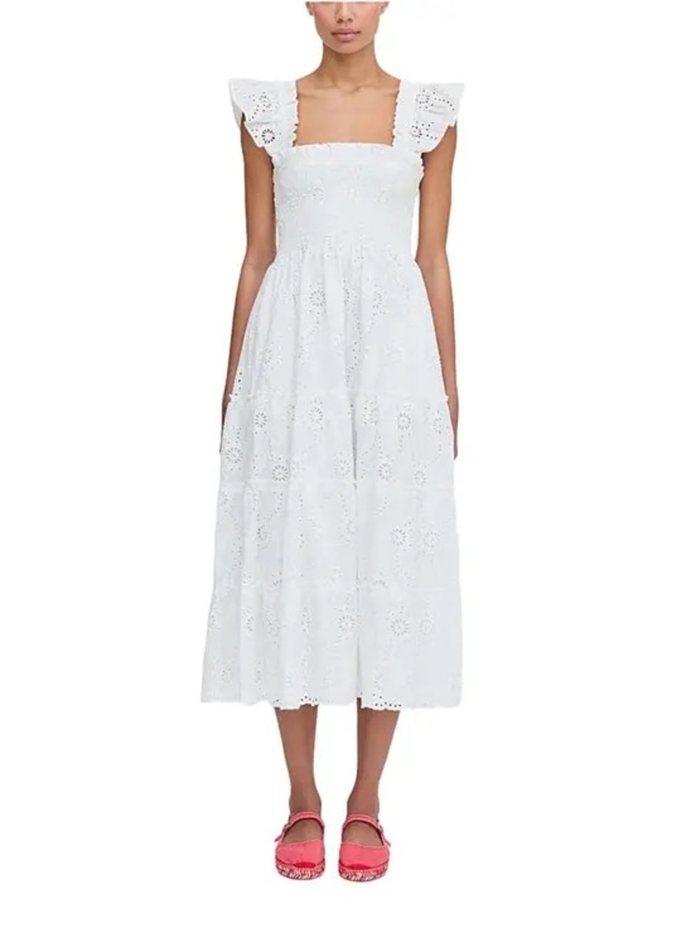 Hill House Home The Ellie Nap Dress - White Trellis Broderie eyelet